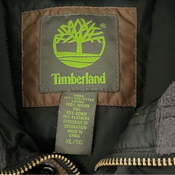 Timberland Men’s Heavyweight Down Puffer Vest Size XL Zip & Snap Closure - Picture 3 of 8